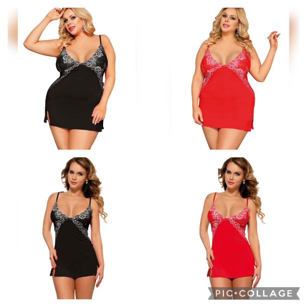 Lot of 4 Assorted Nightdresses Lingerie Sleepwear with G String NWOT